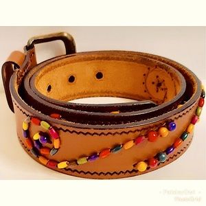 The Limited Genuine Leather Bead Belt